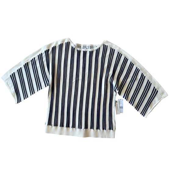 Liverpool NWT Boat Neck Dolman Sweater Navy/Cream Stripe Size M - Picture 4 of 7